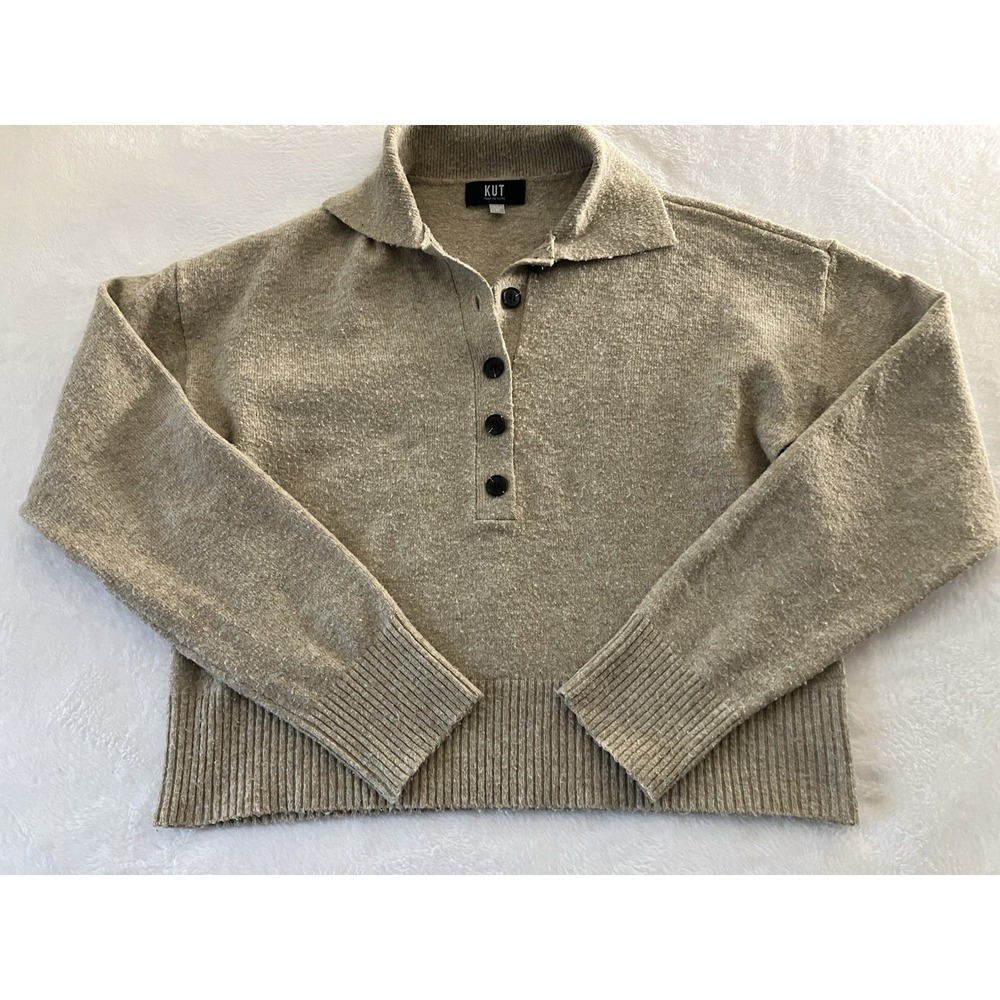 KUT From The Kloth Lilia Button Front Sweater Size Medium Modern Minimalist